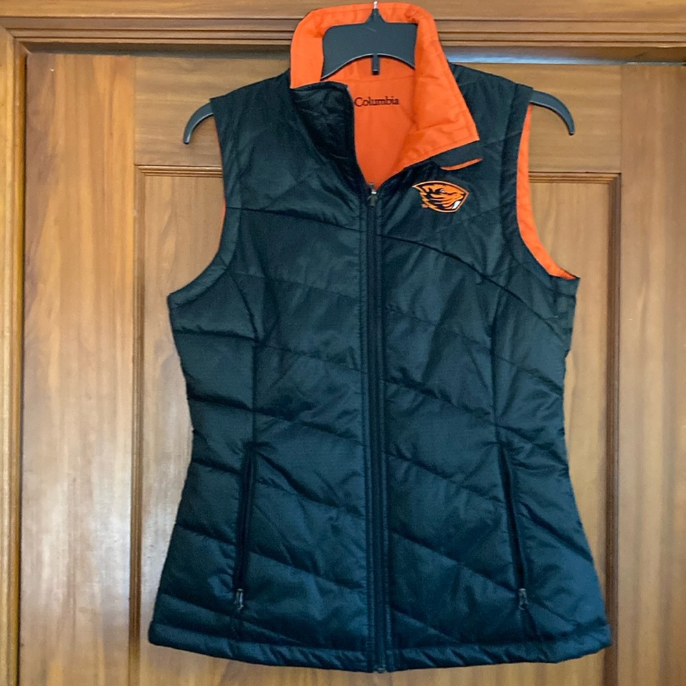 Columbia; Women OSU Beavers Reversible Vest; Size “S” Orange & Black